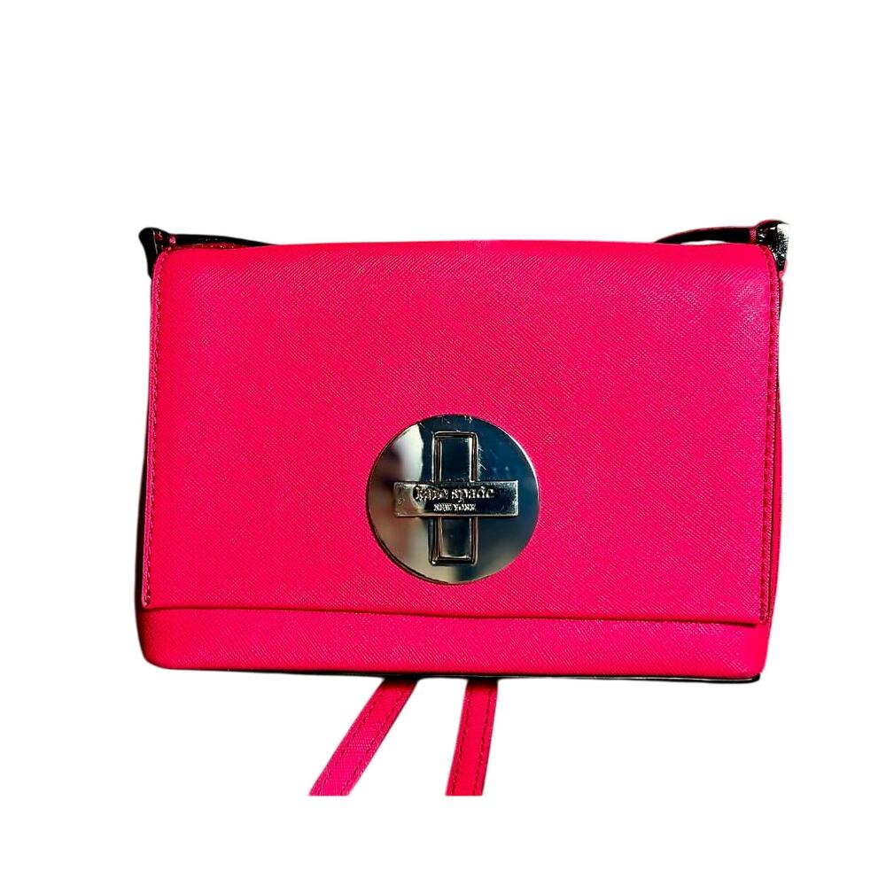 ✨ Kate Spade Newbury Lane Sally Crossbody Bag – Pink Saffiano Leather (EUC) - Picture 3 of 6